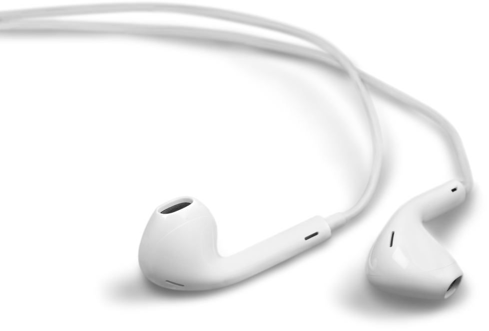 White Earphones with Cord