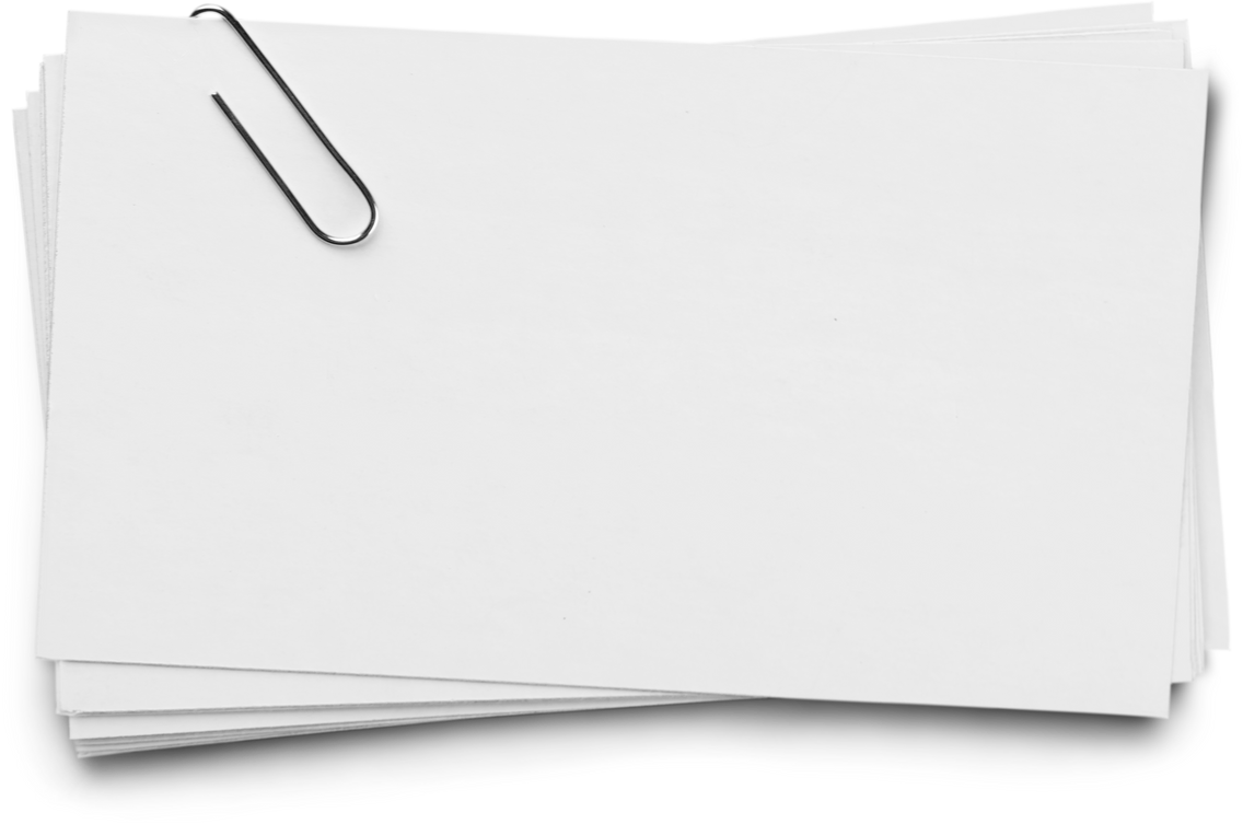 White Paper Cards with Paper Clip